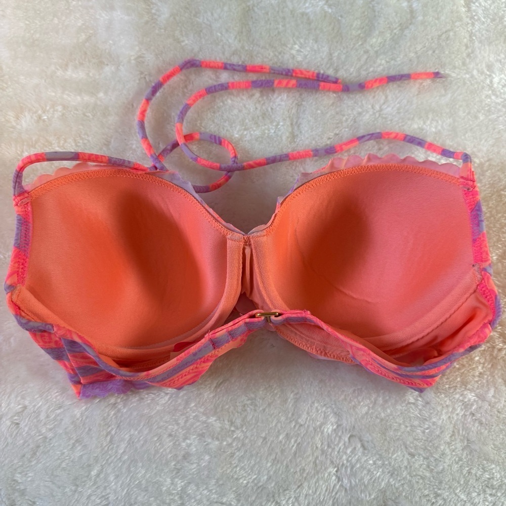 Victoria's Secret Pink and Purple Underwire Swim Top Size 32D - Picture 2 of 6